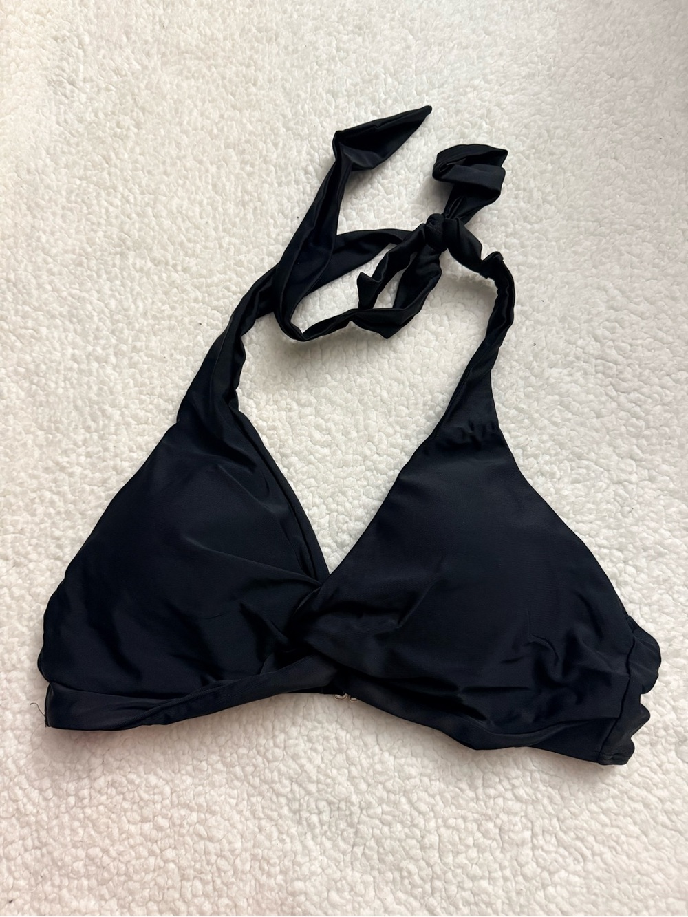Black Halter Bikini Top. Size Medium